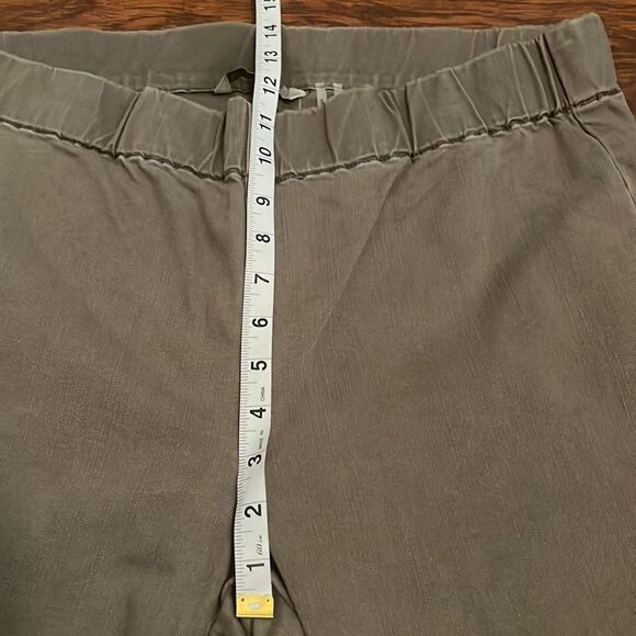 Soft Surroundings Distressed Green Pull-On Pants Contemporary Casual Boho - Picture 7 of 13